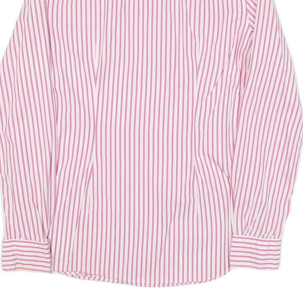 TOMMY HILFIGER Womens Pink & White Striped Shirt UK 6 Button Down Collar Cotton