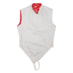 ALLSTAR Womens White & Red Sleeveless Zip Jacket S Polyester Blend Unique Design