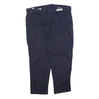 CARHARTT Mens Relaxed Navy Blue Cotton Blend Trousers W46 L32 Workwear Zip