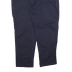 CARHARTT Mens Relaxed Navy Blue Cotton Blend Trousers W46 L32 Workwear Zip