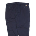 CARHARTT Mens Relaxed Navy Blue Cotton Blend Trousers W46 L32 Workwear Zip