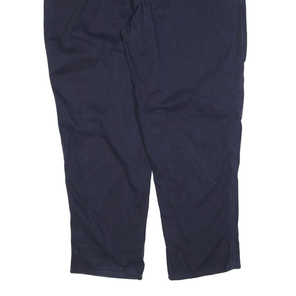 CARHARTT Mens Relaxed Navy Blue Cotton Blend Trousers W46 L32 Workwear Zip