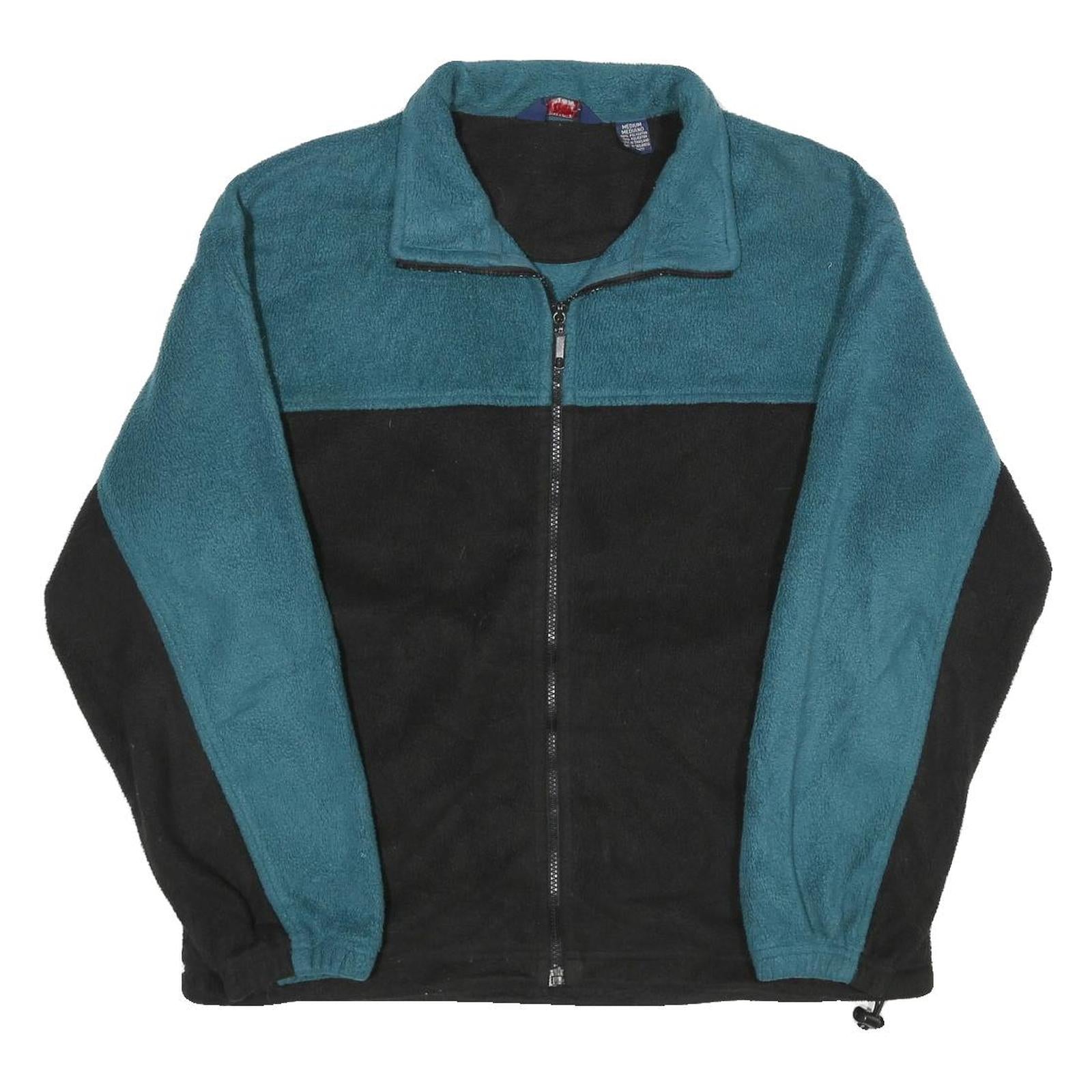 SJB SPORT Mens Blue & Black Zip Polyester Fleece Jacket M Casual Outdoor