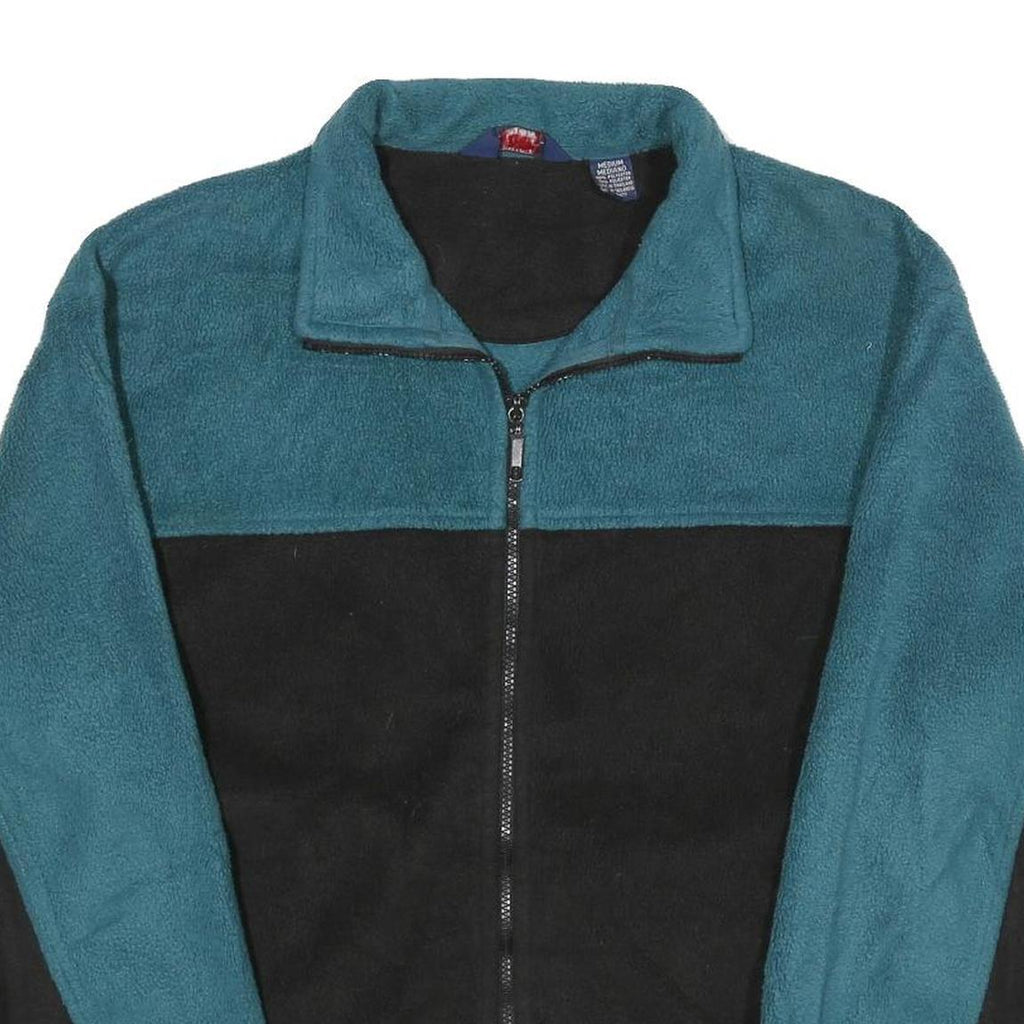 SJB SPORT Mens Blue & Black Zip Polyester Fleece Jacket M Casual Outdoor