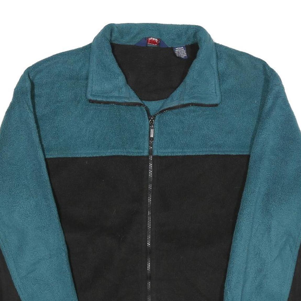 SJB SPORT Mens Blue & Black Zip Polyester Fleece Jacket M Casual Outdoor