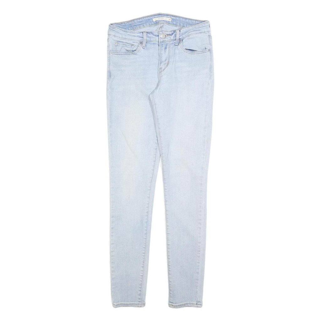LEVI'S Womens Slim 711 Jeans Light Blue Denim W26 L30 Stretch Zip Closure
