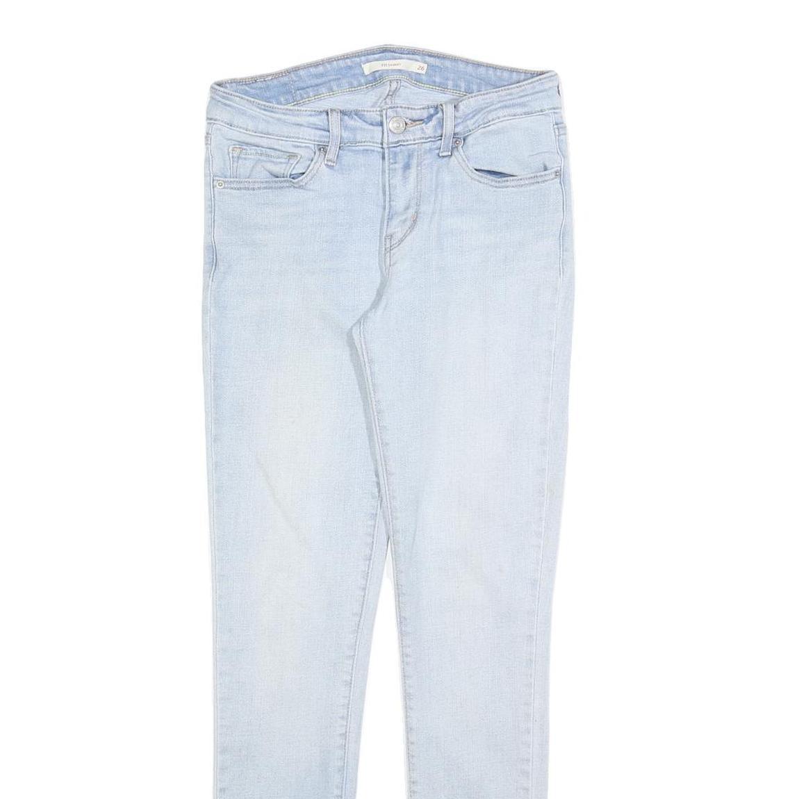 LEVI'S Womens Slim 711 Jeans Light Blue Denim W26 L30 Stretch Zip Closure