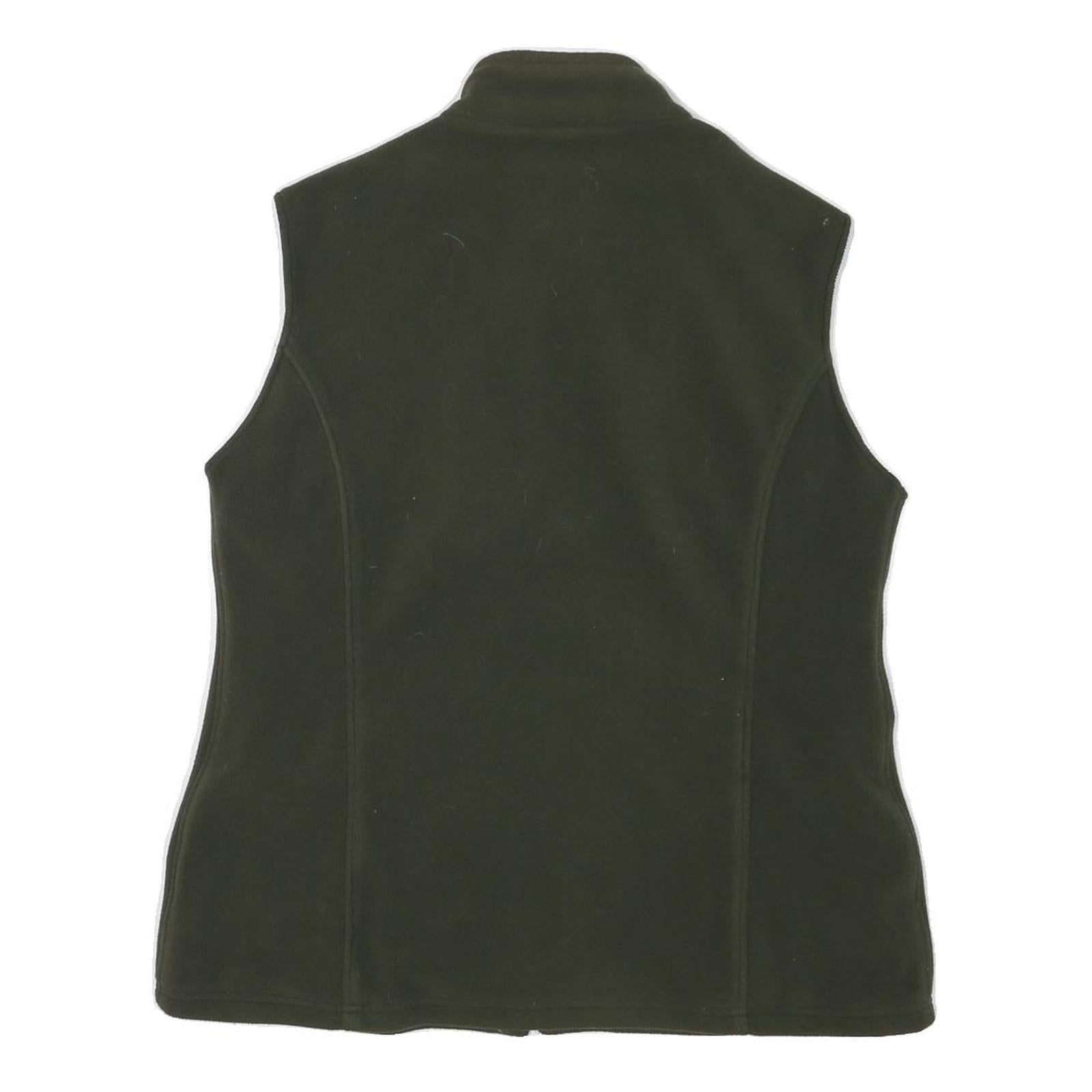 BARBOUR Womens Green L Jacket Polyester Blend Plain Zip Sleeveless Casual