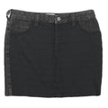 REISS Womens Black Denim Mini Cotton Blend Skirt UK 6 Stylish Casual