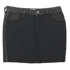 REISS Womens Black Denim Mini Cotton Blend Skirt UK 6 Stylish Casual