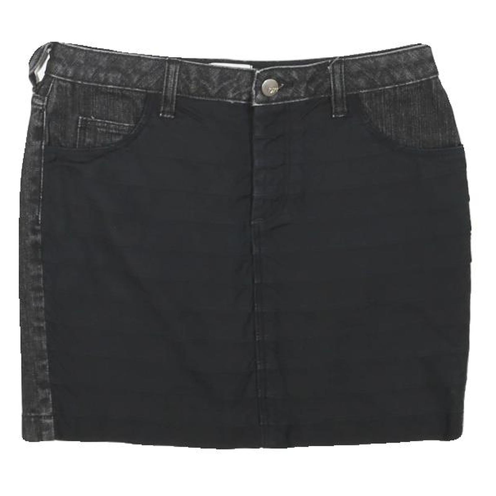 REISS Womens Black Denim Mini Cotton Blend Skirt UK 6 Stylish Casual