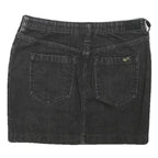 REISS Womens Black Denim Mini Cotton Blend Skirt UK 6 Stylish Casual