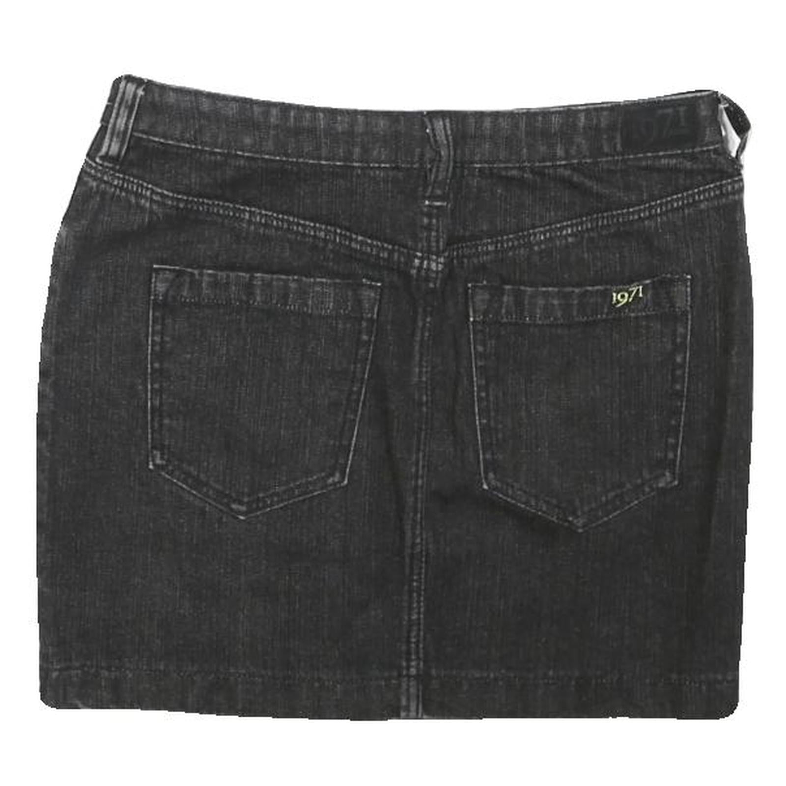 REISS Womens Black Denim Mini Cotton Blend Skirt UK 6 Stylish Casual