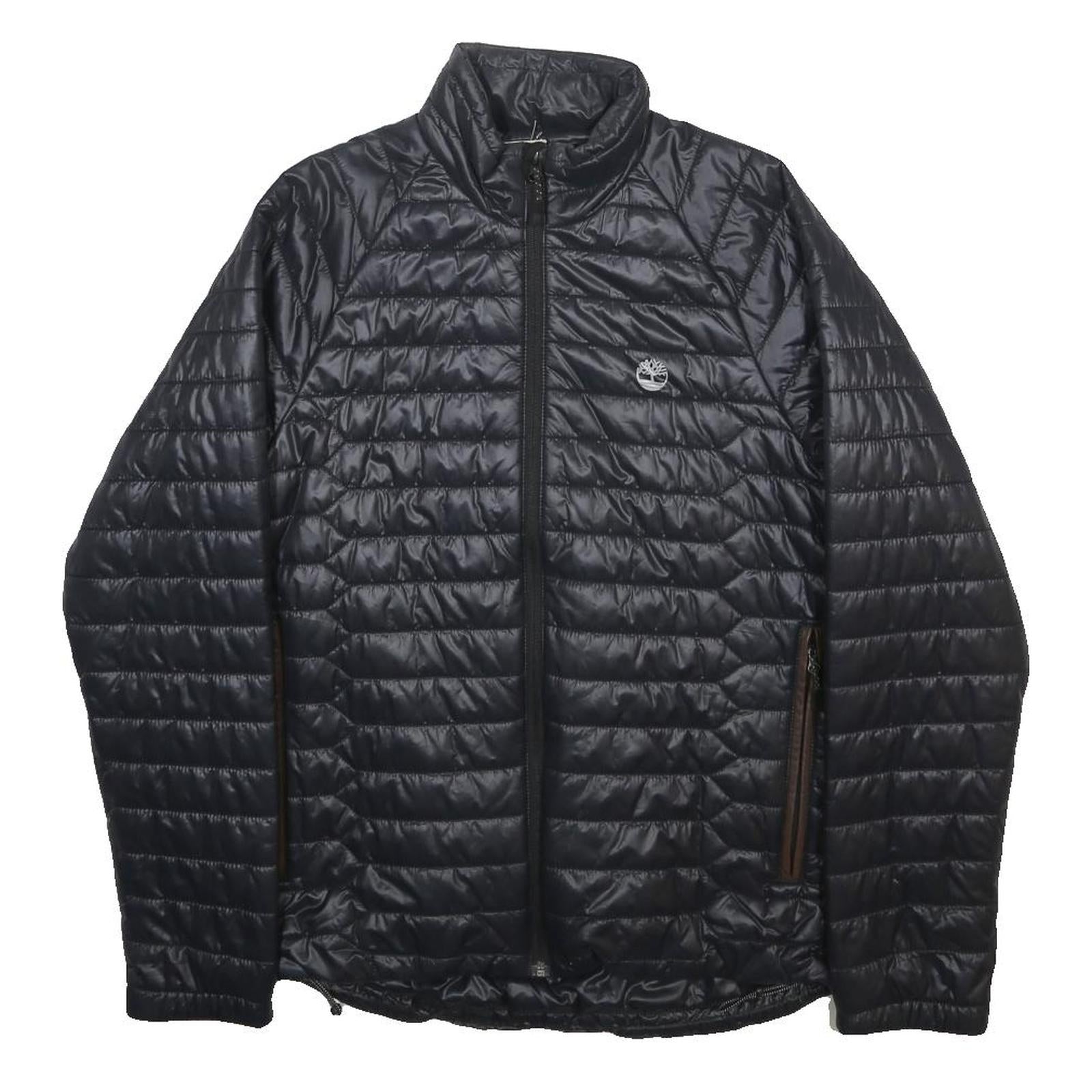 TIMBERLAND Mens Black Nylon Puffer Jacket S Lightweight Zip Up Outdoor