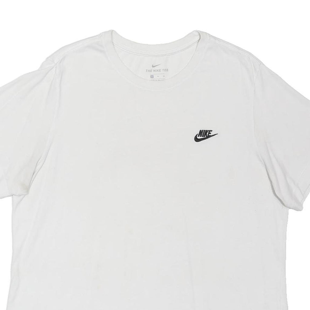 NIKE Mens White T-Shirt XL Short Sleeve Crew Neck Cotton Blend Casual Sportswear