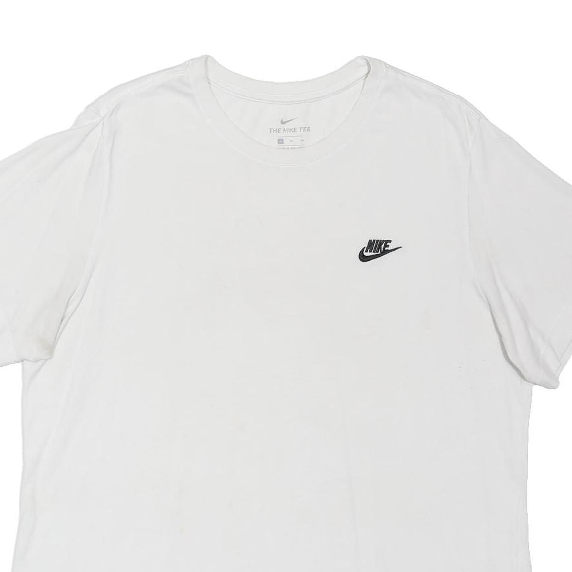 NIKE Mens White T-Shirt XL Short Sleeve Crew Neck Cotton Blend Casual Sportswear