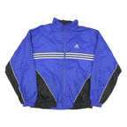 ADIDAS Mens Blue & Black Nylon Zip Jacket L Sportswear Track Windbreaker