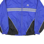 ADIDAS Mens Blue & Black Nylon Zip Jacket L Sportswear Track Windbreaker