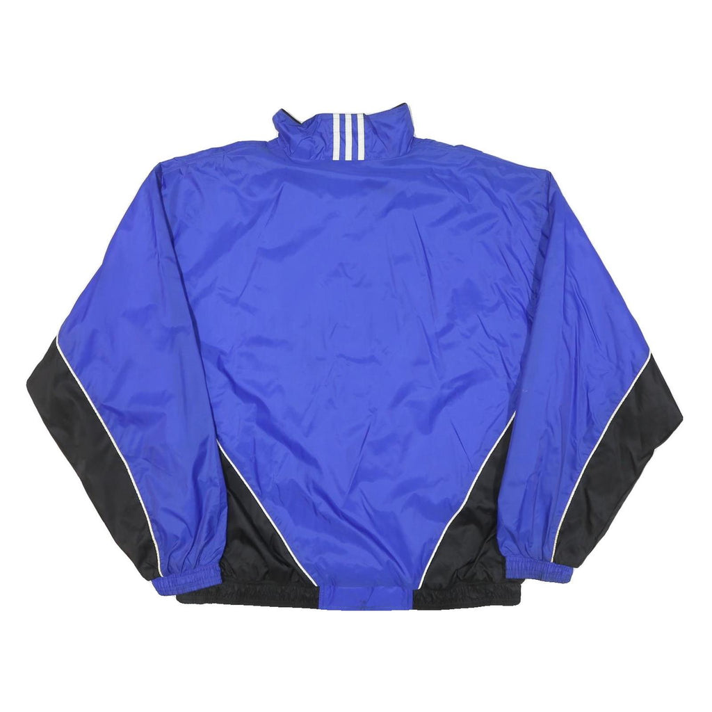 ADIDAS Mens Blue & Black Nylon Zip Jacket L Sportswear Track Windbreaker