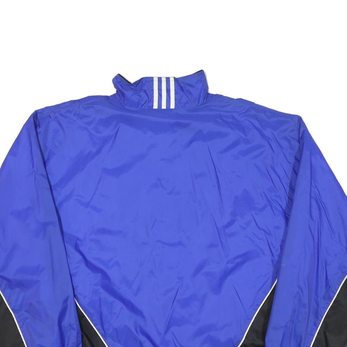 ADIDAS Mens Blue & Black Nylon Zip Jacket L Sportswear Track Windbreaker