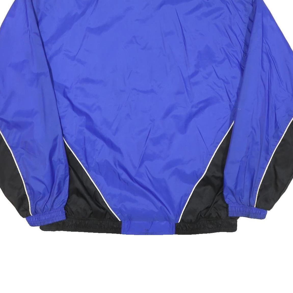 ADIDAS Mens Blue & Black Nylon Zip Jacket L Sportswear Track Windbreaker