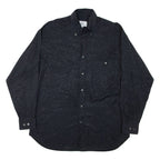 PLOT Mens Shirt Black 90s Floral Long Sleeve S