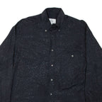 PLOT Mens Shirt Black 90s Floral Long Sleeve S
