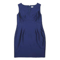 HOBBS LONDON Womens Blue Silk Blend Sleeveless Pencil Dress UK 16 Elegant Work