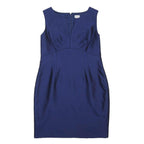 HOBBS LONDON Womens Blue Silk Blend Sleeveless Pencil Dress UK 16 Elegant Work