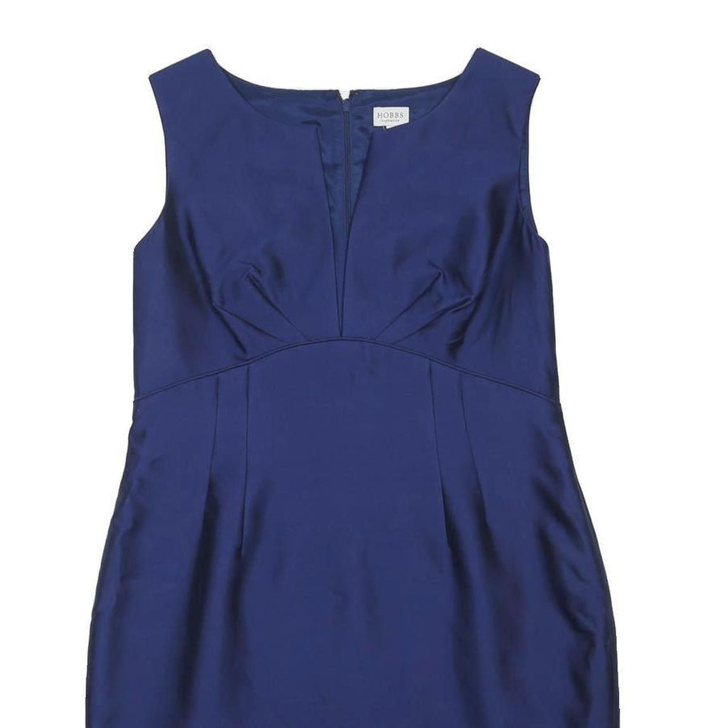 HOBBS LONDON Womens Blue Silk Blend Sleeveless Pencil Dress UK 16 Elegant Work