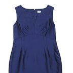 HOBBS LONDON Womens Blue Silk Blend Sleeveless Pencil Dress UK 16 Elegant Work