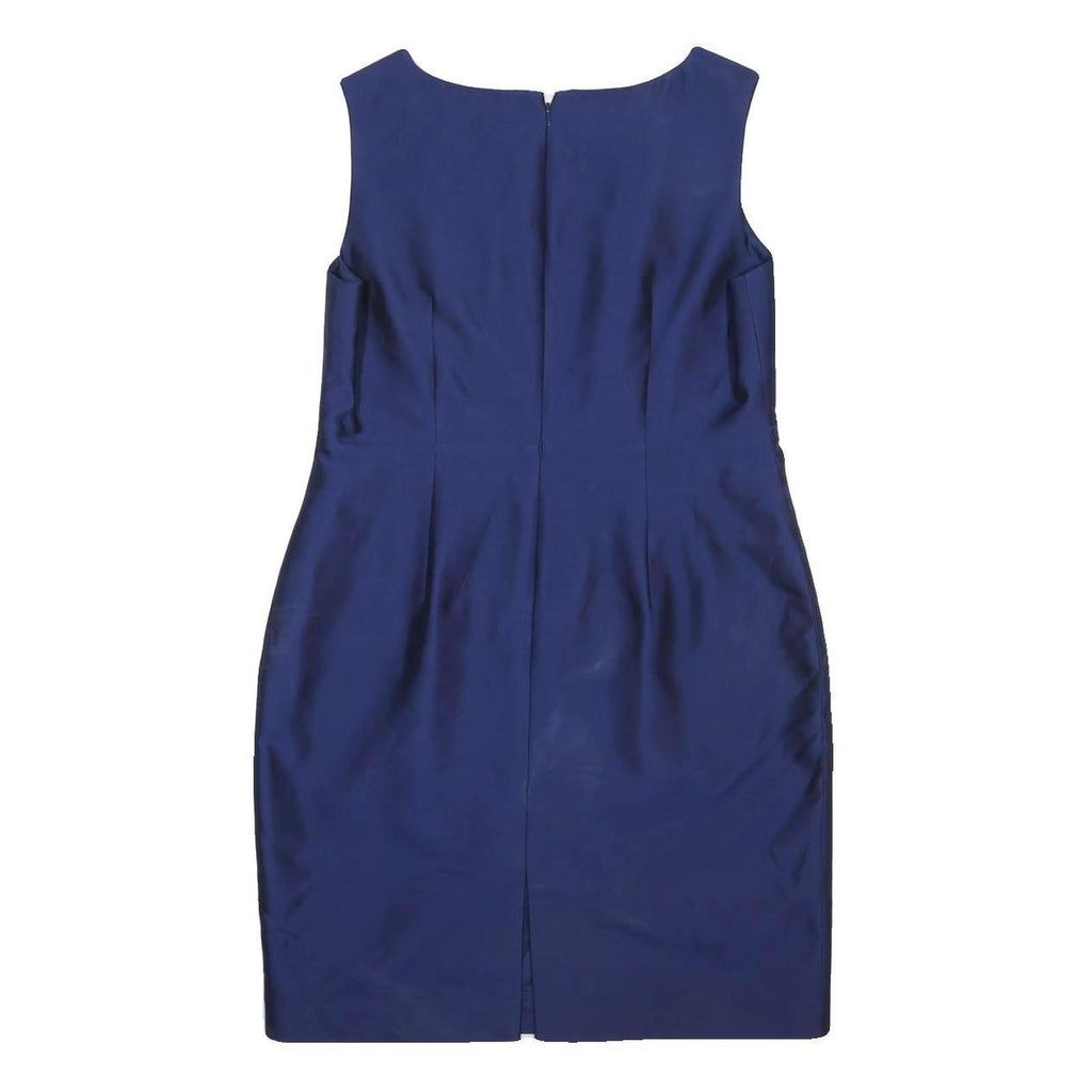 HOBBS LONDON Womens Blue Silk Blend Sleeveless Pencil Dress UK 16 Elegant Work