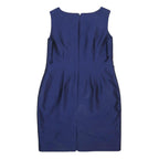 HOBBS LONDON Womens Blue Silk Blend Sleeveless Pencil Dress UK 16 Elegant Work