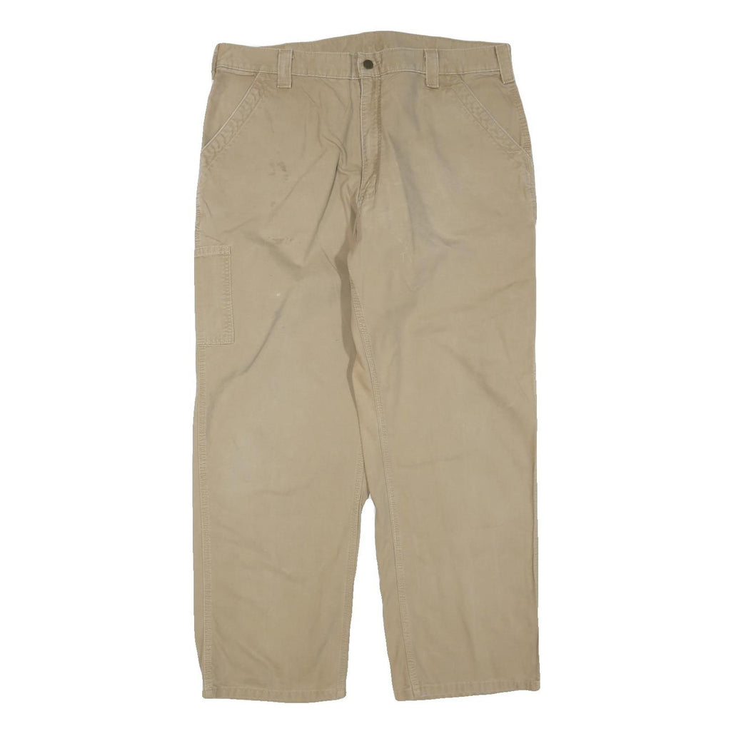 CARHARTT Mens Regular Fit Beige Cotton Blend Trousers W40 L32 Workwear Utility