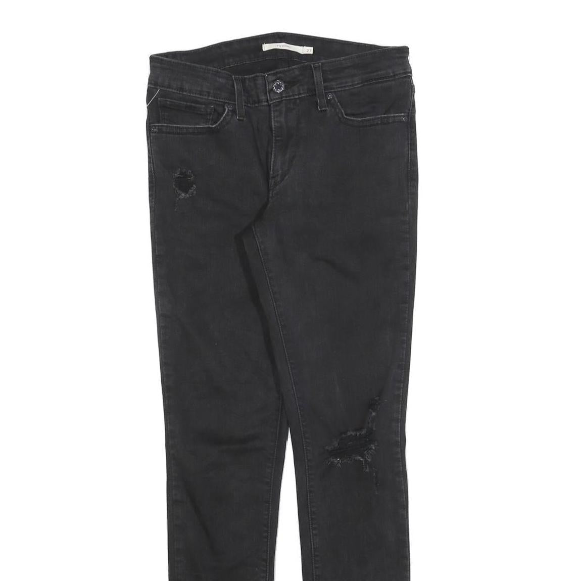 LEVI'S 711 Womens Black Slim Skinny Denim Medium W27 L30 Slim Fit Stretch Jeans
