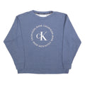 CALVIN KLEIN JEANS Womens Blue Ck Circle Logo Crew Neck M Sweatshirt
