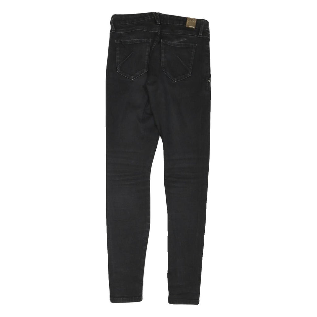 GUESS Womens Jeans Black Regular Skinny Denim W26 L29 Zip Fitted Stylish