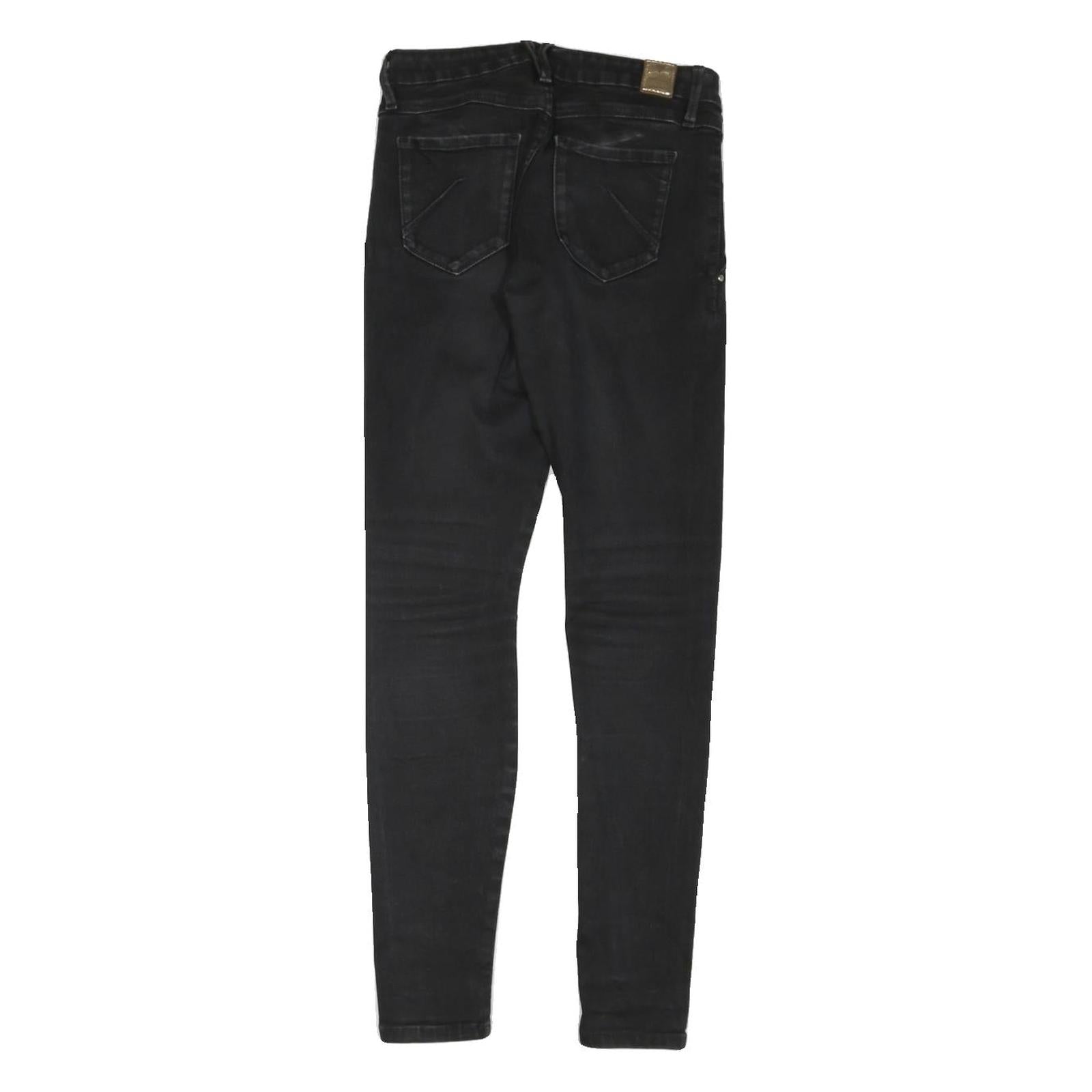 GUESS Womens Jeans Black Regular Skinny Denim W26 L29 Zip Fitted Stylish