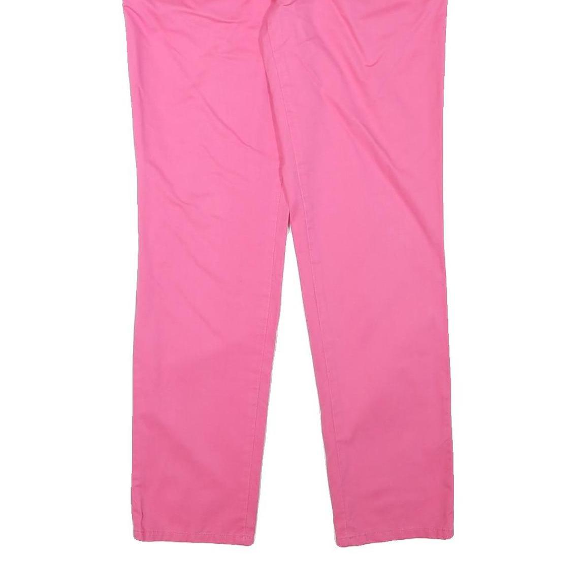 TOMMY HILFIGER Womens Slim Pink Cotton Blend Zip Trousers W34 L30 Casual