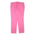 TOMMY HILFIGER Womens Slim Pink Cotton Blend Zip Trousers W34 L30 Casual