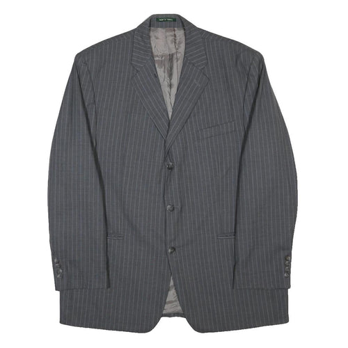 LAUREN RALPH LAUREN Mens Grey Wool Pinstripe Classic Jacket XL Woven Tailored
