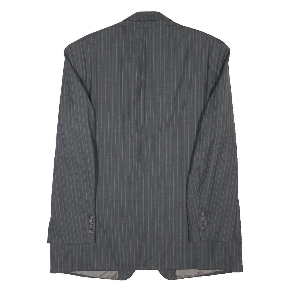 LAUREN RALPH LAUREN Mens Grey Wool Pinstripe Classic Jacket XL Woven Tailored