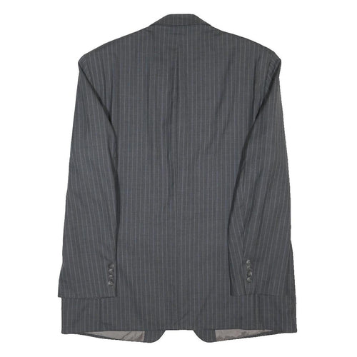 LAUREN RALPH LAUREN Mens Grey Wool Pinstripe Classic Jacket XL Woven Tailored