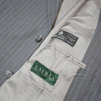 LAUREN RALPH LAUREN Mens Grey Wool Pinstripe Classic Jacket XL Woven Tailored