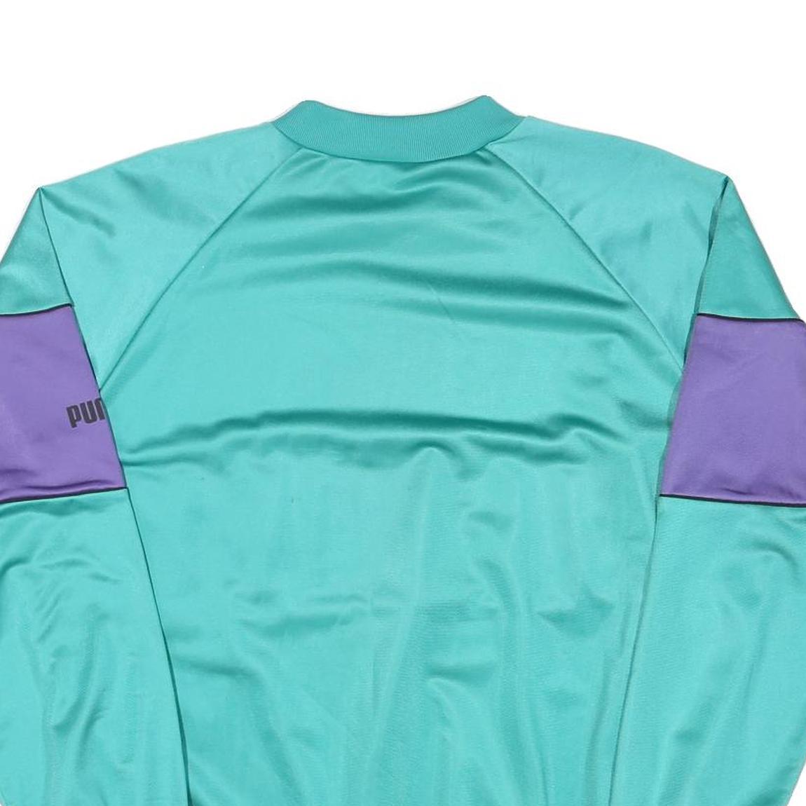 PUMA Womens Turquoise & Purple Sweatshirt Crew Neck L Retro Logo