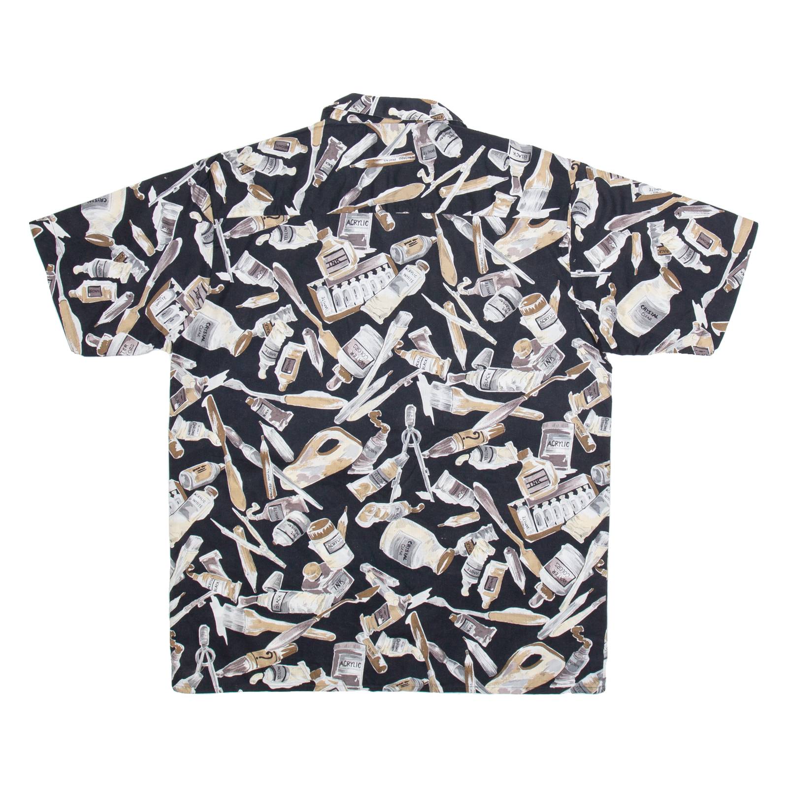 CASUAL LAND Mens Shirt Black Crazy Pattern L