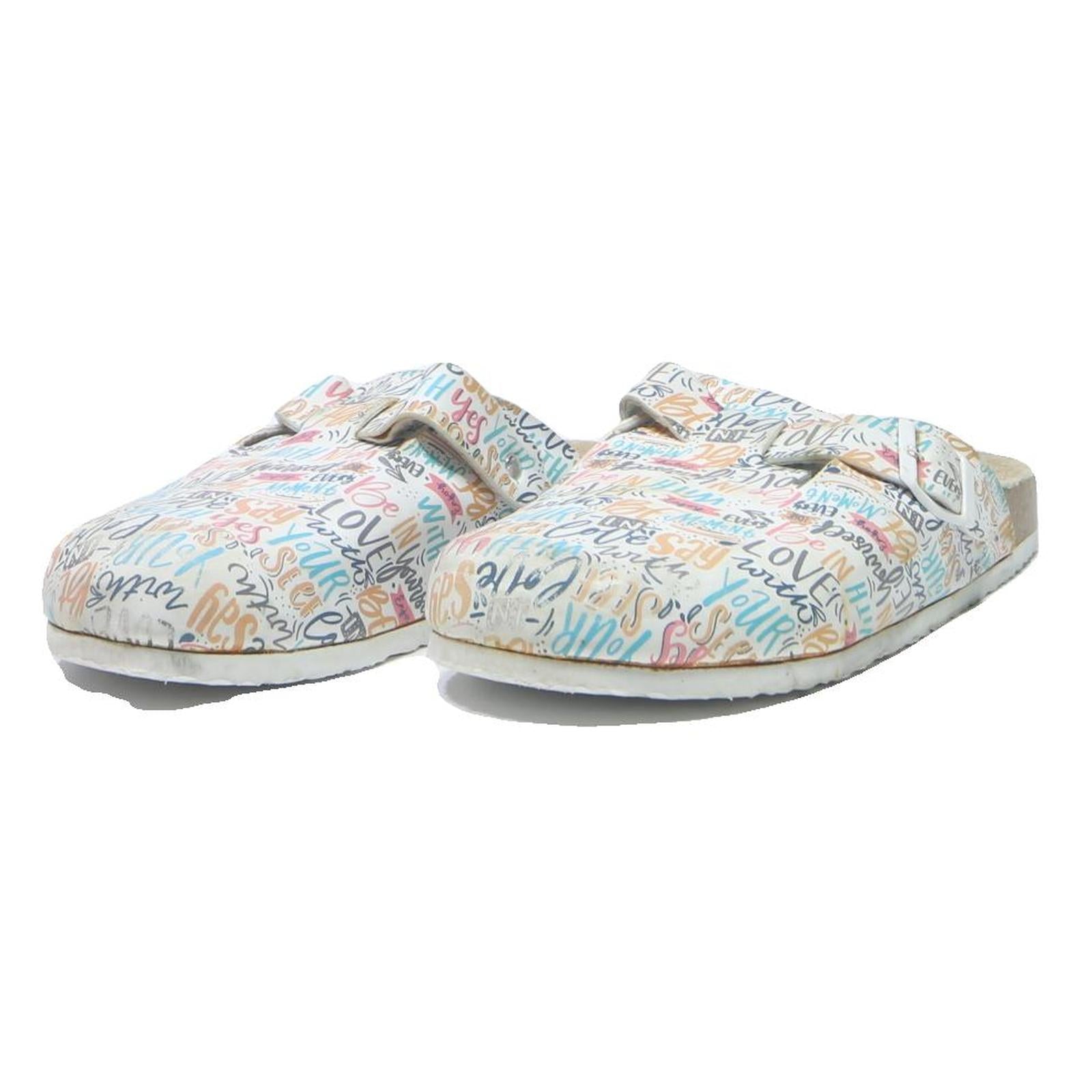 RE-LAXX Womens Graphic Print Womens Leather Buckle Mule Shoes UK 6 Comfortable
