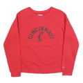 CHAMPION Womens Red Cincinnati Crew Neck L Cotton Blend Sweatshirt