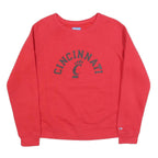 CHAMPION Womens Red Cincinnati Crew Neck L Cotton Blend Sweatshirt