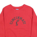 CHAMPION Womens Red Cincinnati Crew Neck L Cotton Blend Sweatshirt